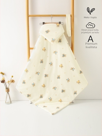 Bejbi deka od čiste pamuka s životinjskim uzorkom, punjenje poliester-pamuk, za novorođenčad do 1 godine, četiri sezone uporabe