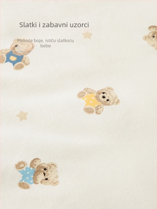 Bejbi deka od čiste pamuka s životinjskim uzorkom, punjenje poliester-pamuk, za novorođenčad do 1 godine, četiri sezone uporabe