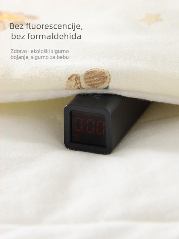 Bejbi deka od čiste pamuka s životinjskim uzorkom, punjenje poliester-pamuk, za novorođenčad do 1 godine, četiri sezone uporabe