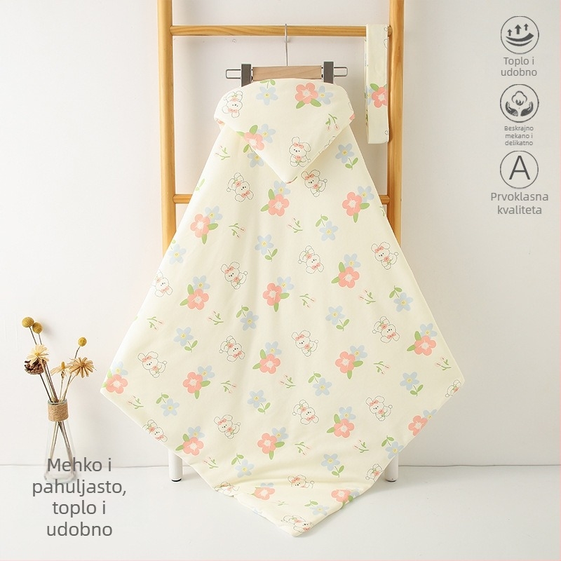 Bejbi deka od čiste pamuka s životinjskim uzorkom, punjenje poliester-pamuk, za novorođenčad do 1 godine, četiri sezone uporabe