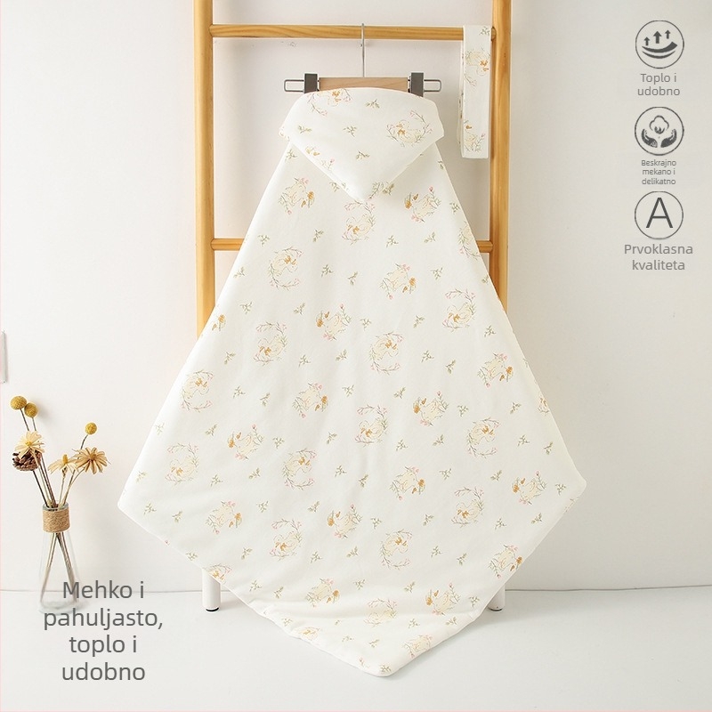 Bejbi deka od čiste pamuka s životinjskim uzorkom, punjenje poliester-pamuk, za novorođenčad do 1 godine, četiri sezone uporabe