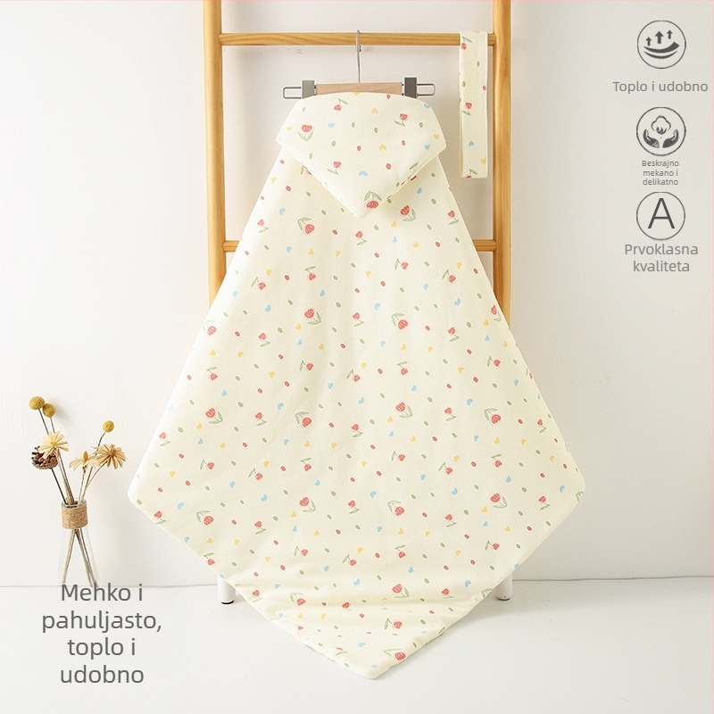 Bejbi deka od čiste pamuka s životinjskim uzorkom, punjenje poliester-pamuk, za novorođenčad do 1 godine, četiri sezone uporabe