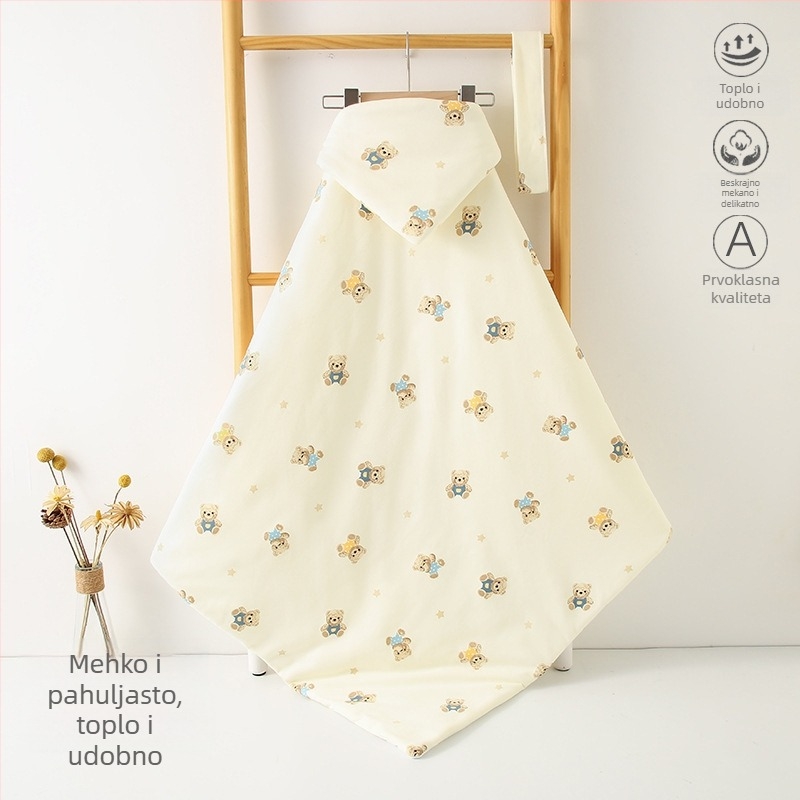 Bejbi deka od čiste pamuka s životinjskim uzorkom, punjenje poliester-pamuk, za novorođenčad do 1 godine, četiri sezone uporabe