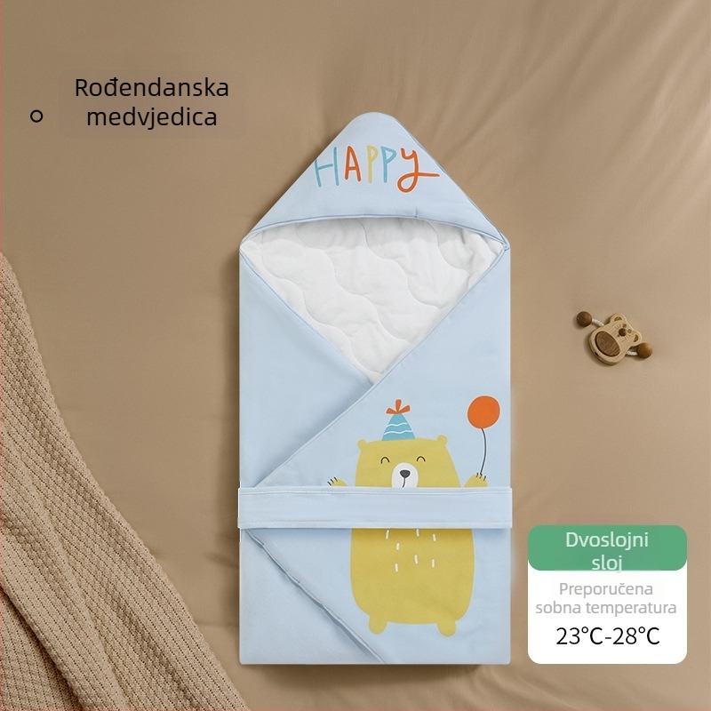 Zavinjača za novorođenče, 95% čista pamuk, punjenje kemijska vlakna, pogodna za proljeće, jesen i zimu, za novorođenčad 0–12 mjeseci