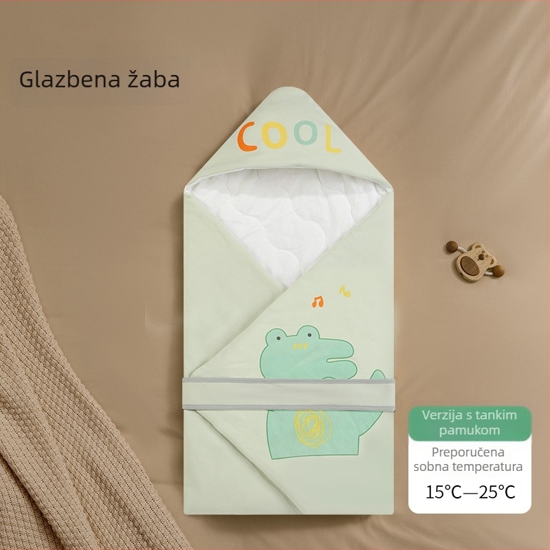 Zavinjača za novorođenče, 95% čista pamuk, punjenje kemijska vlakna, pogodna za proljeće, jesen i zimu, za novorođenčad 0–12 mjeseci