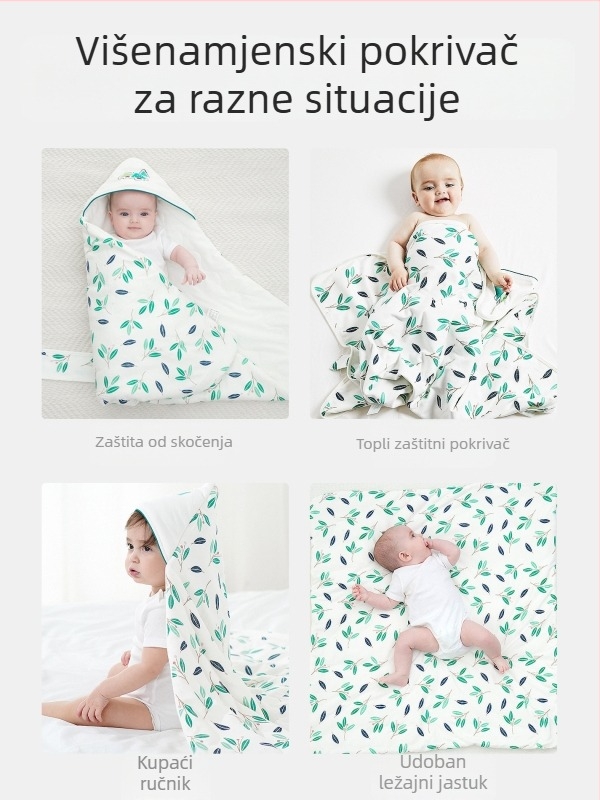 Bejbi swaddle od 100% pamuka, Klasa A, ljetni lagani uzorak s crtićem, bez punila
