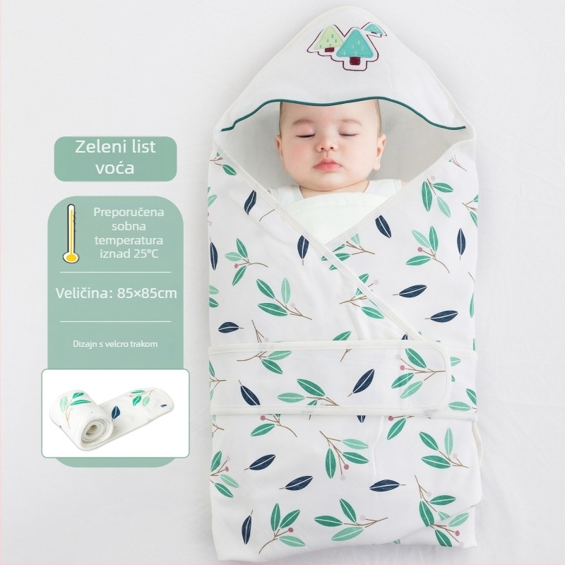 Bejbi swaddle od 100% pamuka, Klasa A, ljetni lagani uzorak s crtićem, bez punila