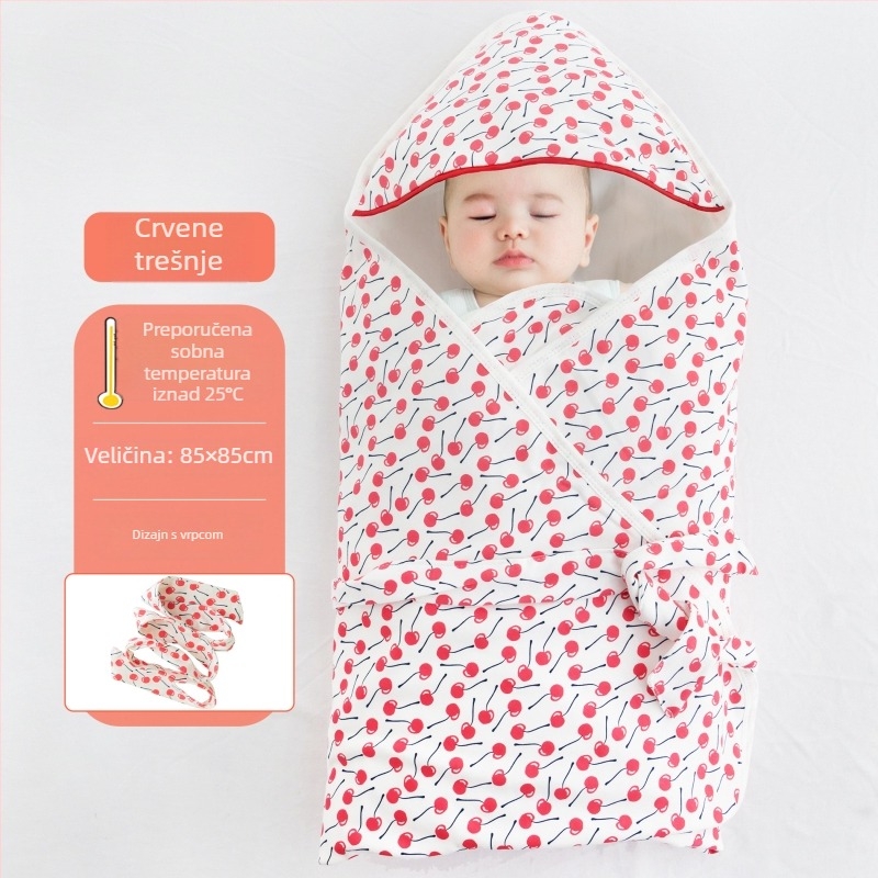 Bejbi swaddle od 100% pamuka, Klasa A, ljetni lagani uzorak s crtićem, bez punila