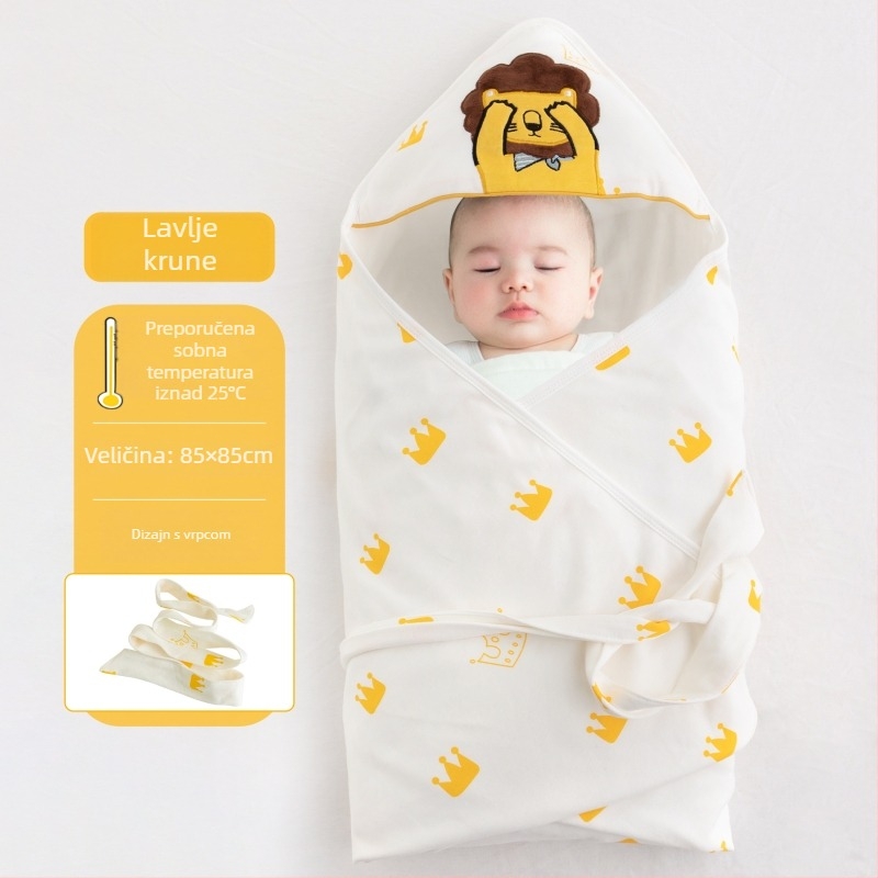 Bejbi swaddle od 100% pamuka, Klasa A, ljetni lagani uzorak s crtićem, bez punila