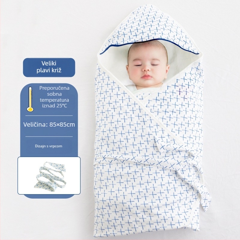 Bejbi swaddle od 100% pamuka, Klasa A, ljetni lagani uzorak s crtićem, bez punila