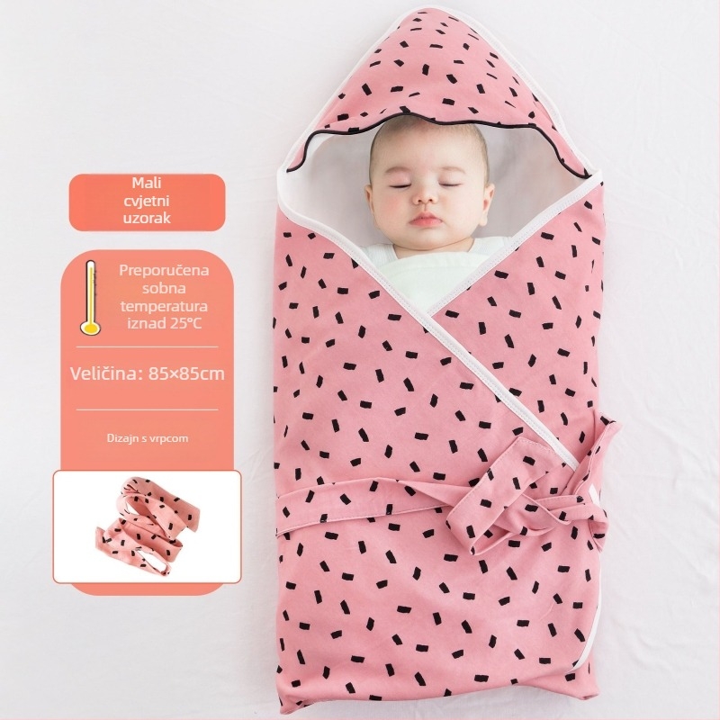 Bejbi swaddle od 100% pamuka, Klasa A, ljetni lagani uzorak s crtićem, bez punila