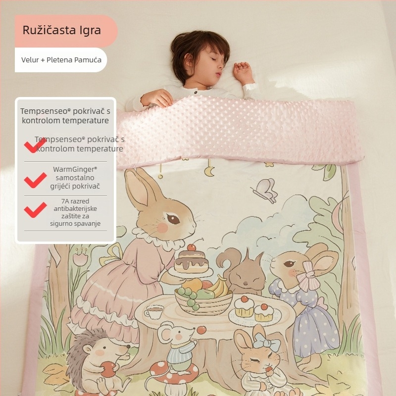 Dječji ćebe s poliester punjenjem, pleteni pamuk materijal, težine 0,55–1,0 kg, za proljeće i jesen, pogodno za djecu od 1 do 2 godine