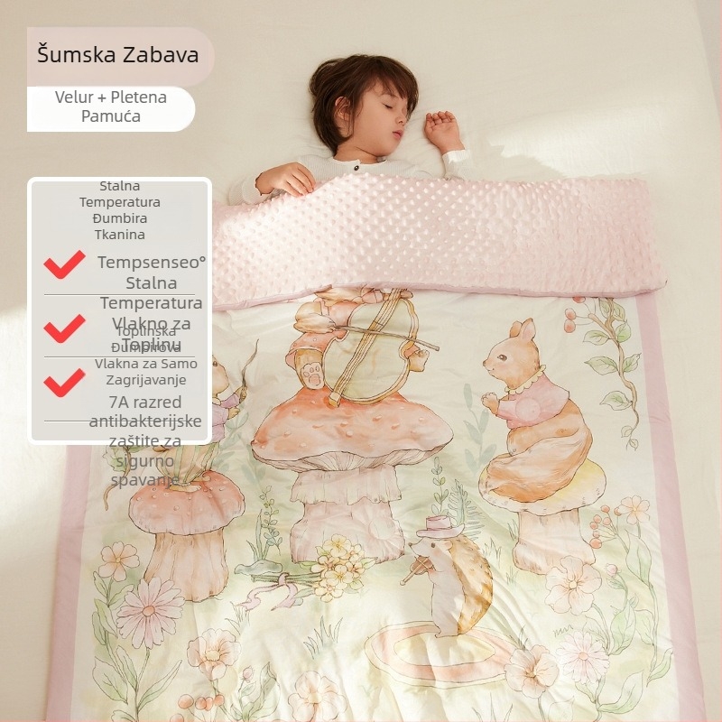 Dječji ćebe s poliester punjenjem, pleteni pamuk materijal, težine 0,55–1,0 kg, za proljeće i jesen, pogodno za djecu od 1 do 2 godine
