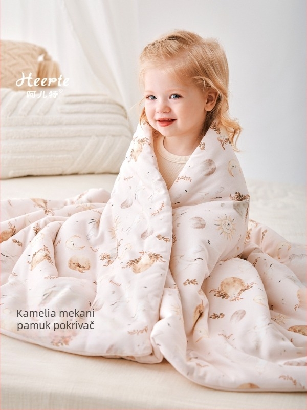 Pamučna dječja quilt‑deka za bacanje, Klasa A, za dojenčad i djecu 1–3 godine, uzorci: životinje, crtani likovi, avatar, lansirano ljeto 2025
