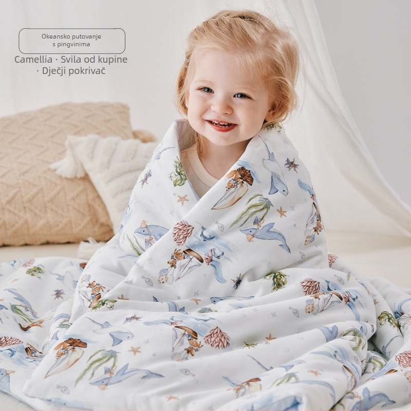 Pamučna dječja quilt‑deka za bacanje, Klasa A, za dojenčad i djecu 1–3 godine, uzorci: životinje, crtani likovi, avatar, lansirano ljeto 2025
