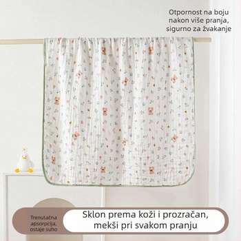 Bebin kupaći ručnik od bambus-pamučne tkanine, 50 komada, 6-slojna rubna gaz, omot za novorođenče, uzorak životinja