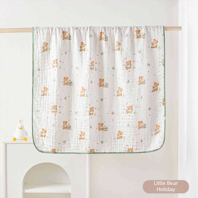 Bebin kupaći ručnik od bambus-pamučne tkanine, 50 komada, 6-slojna rubna gaz, omot za novorođenče, uzorak životinja