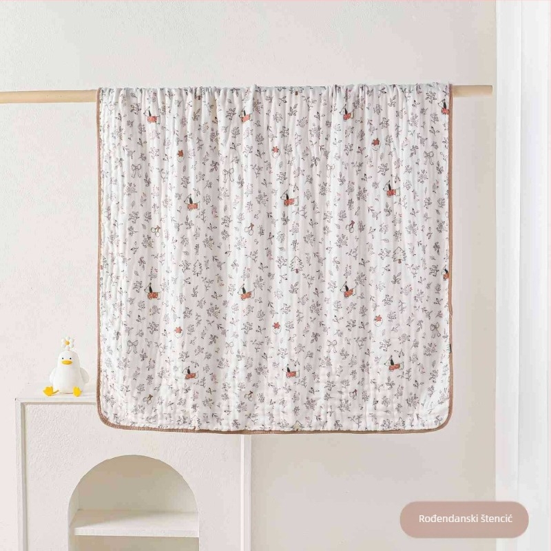 Bebin kupaći ručnik od bambus-pamučne tkanine, 50 komada, 6-slojna rubna gaz, omot za novorođenče, uzorak životinja