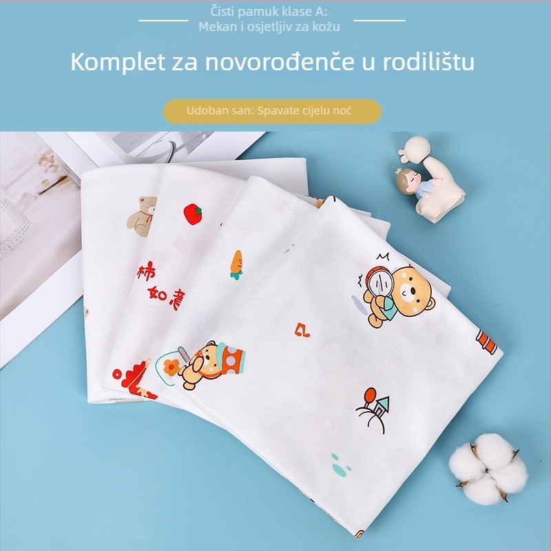 Dječja uvijenica od čiste pamucne tkanine, sigurnosna razina A, uzorak životinja/crtani likovi, pogodno za sve sezone, za novorođenčad i malu djecu 0–3 godine