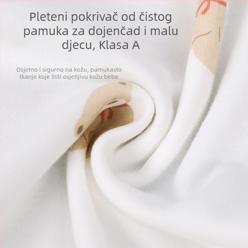 Dječja uvijenica od čiste pamucne tkanine, sigurnosna razina A, uzorak životinja/crtani likovi, pogodno za sve sezone, za novorođenčad i malu djecu 0–3 godine