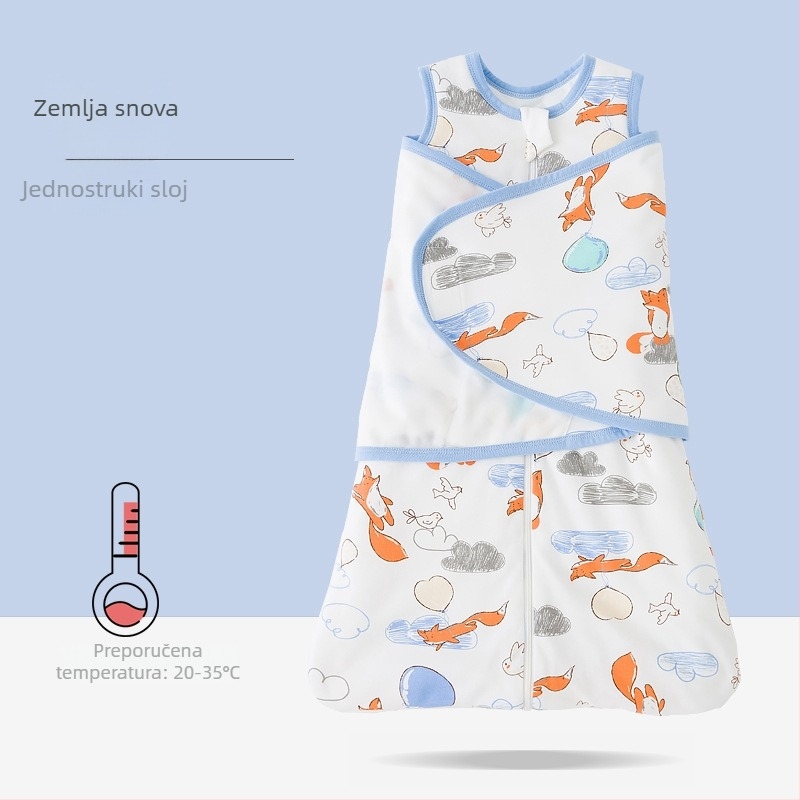 Gusće zavijanje za novorođenčad – 100% pamuk, punjenje od svile pamuk, crtani uzorak, pogodno za bebe i djecu od 1–3 godine