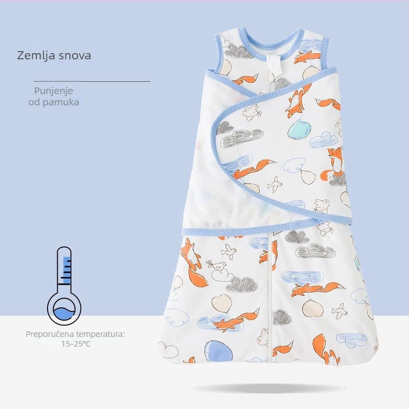 Gusće zavijanje za novorođenčad – 100% pamuk, punjenje od svile pamuk, crtani uzorak, pogodno za bebe i djecu od 1–3 godine