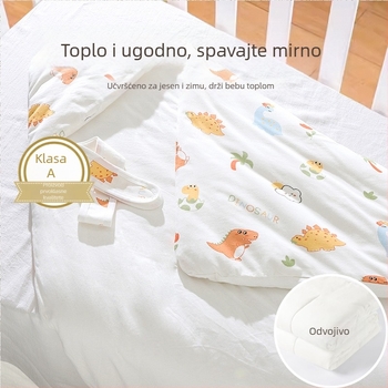 Dječji pled za novorođenče, sve sezone, debeli pled za jesen i zimu, tkanina 95% pamuk, punilo poliester-pamuk, uzorak životinja, za dob 0–12 mjeseci