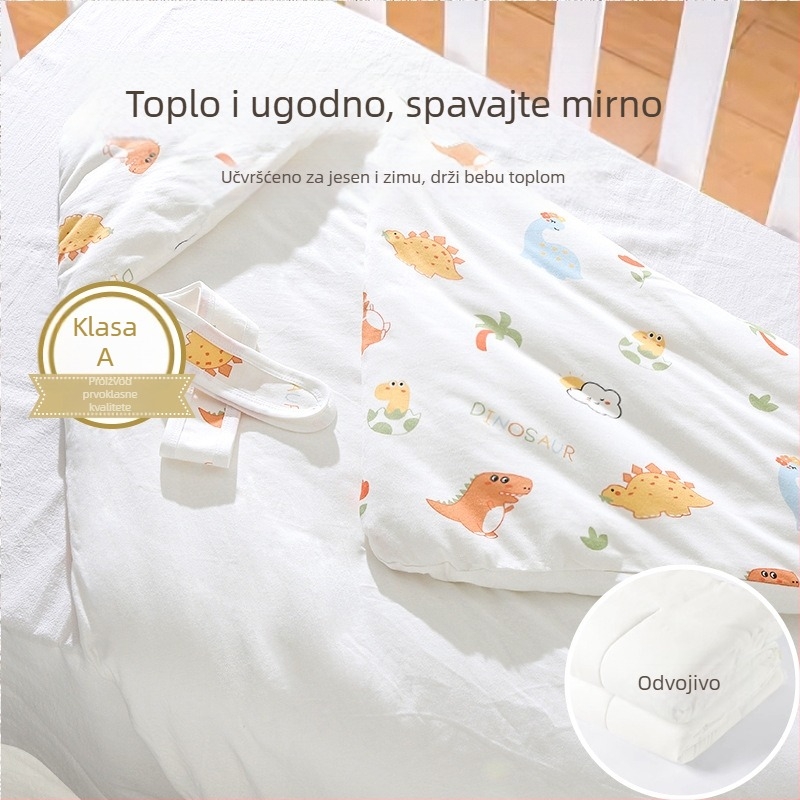 Dječji pled za novorođenče, sve sezone, debeli pled za jesen i zimu, tkanina 95% pamuk, punilo poliester-pamuk, uzorak životinja, za dob 0–12 mjeseci