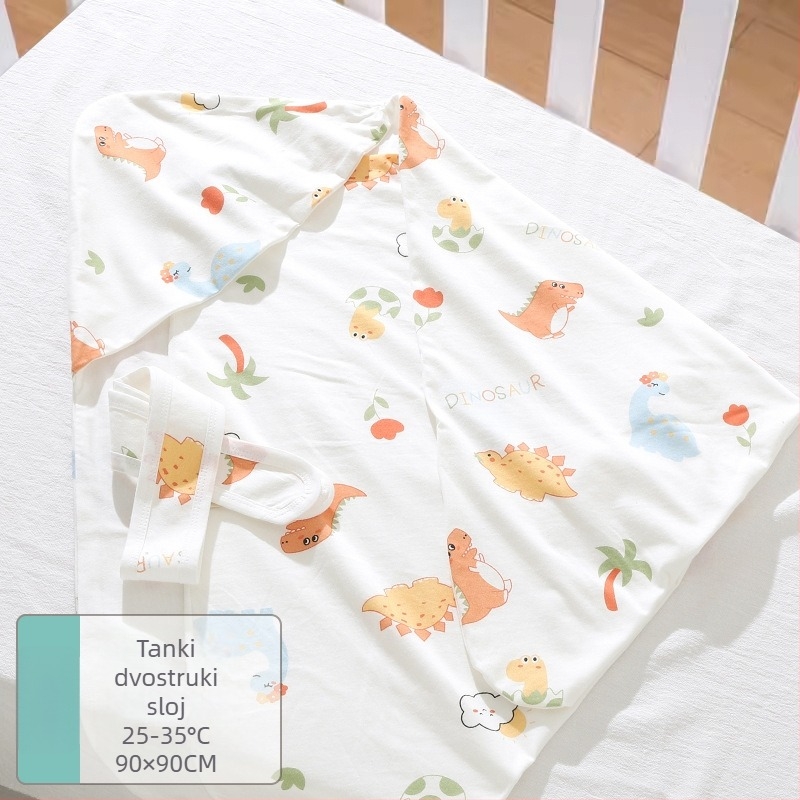 Dječji pled za novorođenče, sve sezone, debeli pled za jesen i zimu, tkanina 95% pamuk, punilo poliester-pamuk, uzorak životinja, za dob 0–12 mjeseci