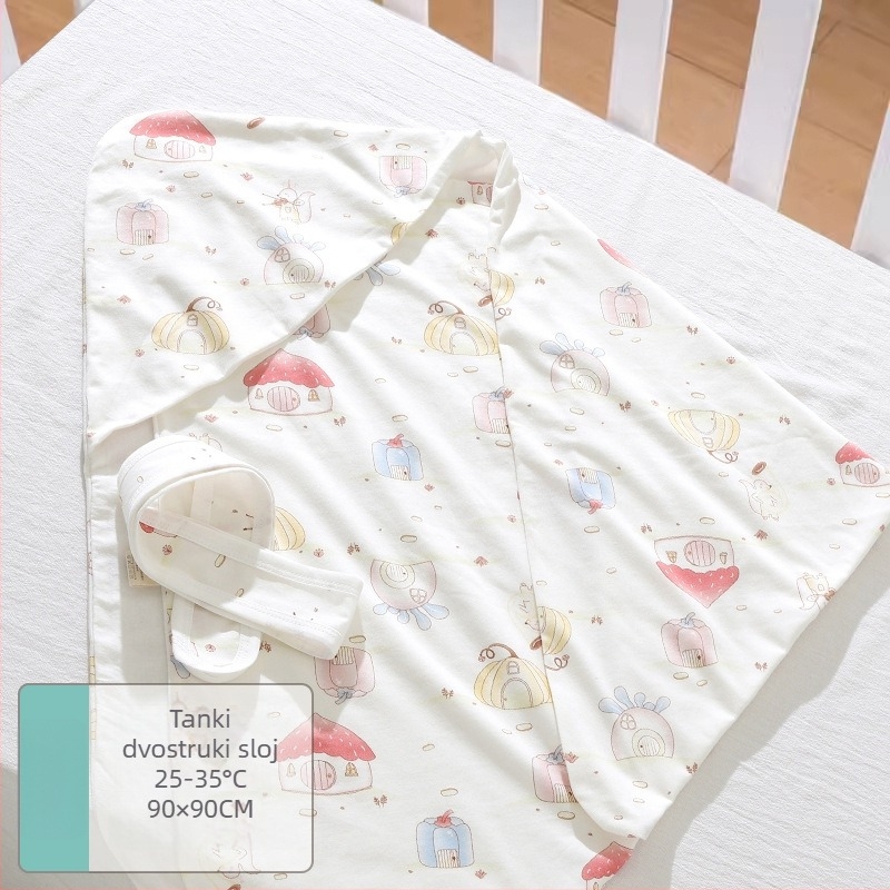 Dječji pled za novorođenče, sve sezone, debeli pled za jesen i zimu, tkanina 95% pamuk, punilo poliester-pamuk, uzorak životinja, za dob 0–12 mjeseci