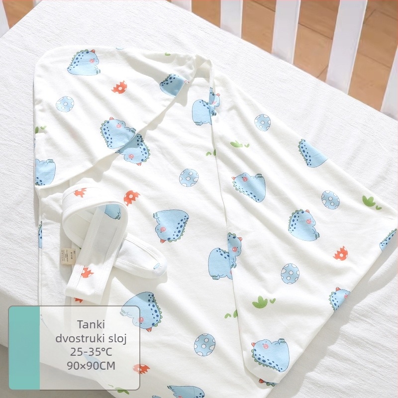 Dječji pled za novorođenče, sve sezone, debeli pled za jesen i zimu, tkanina 95% pamuk, punilo poliester-pamuk, uzorak životinja, za dob 0–12 mjeseci