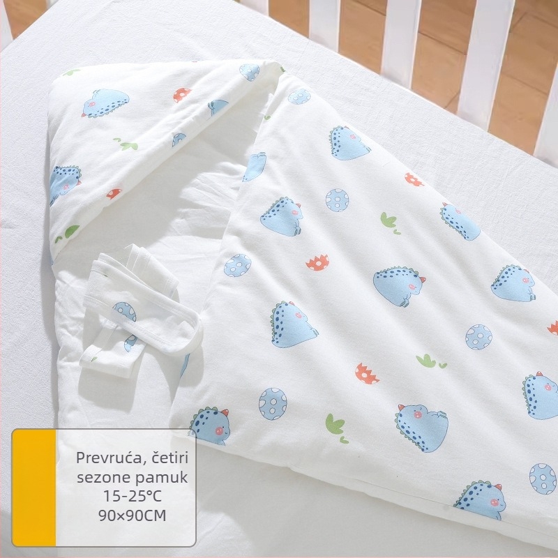 Dječji pled za novorođenče, sve sezone, debeli pled za jesen i zimu, tkanina 95% pamuk, punilo poliester-pamuk, uzorak životinja, za dob 0–12 mjeseci
