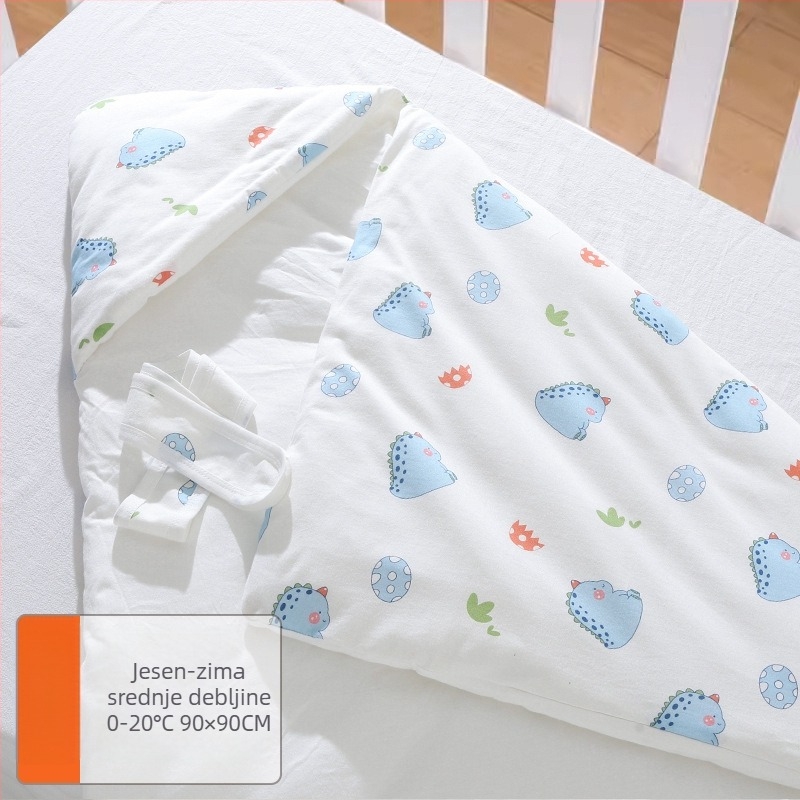 Dječji pled za novorođenče, sve sezone, debeli pled za jesen i zimu, tkanina 95% pamuk, punilo poliester-pamuk, uzorak životinja, za dob 0–12 mjeseci