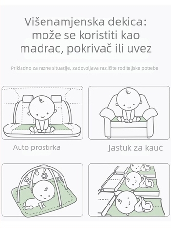 Dječja swaddle deka od bambusovih vlakana - cartoon uzorak, ljeto, za dojenčad i malu djecu