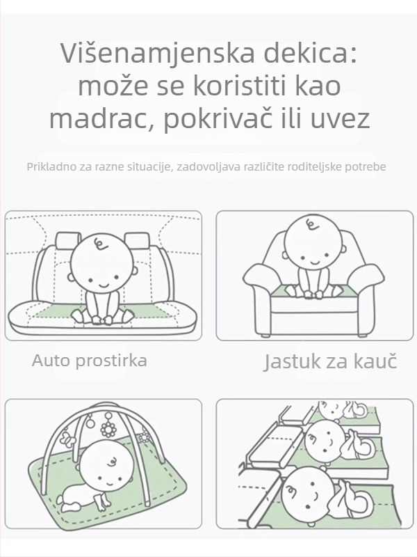 Dječja swaddle deka od bambusovih vlakana - cartoon uzorak, ljeto, za dojenčad i malu djecu