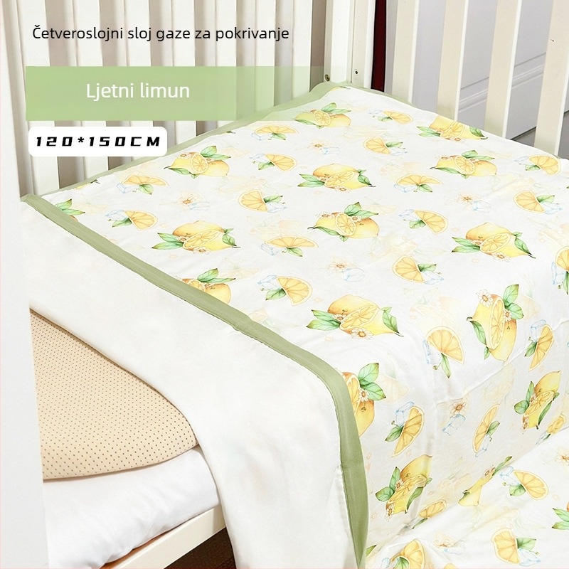 Dječja swaddle deka od bambusovih vlakana - cartoon uzorak, ljeto, za dojenčad i malu djecu