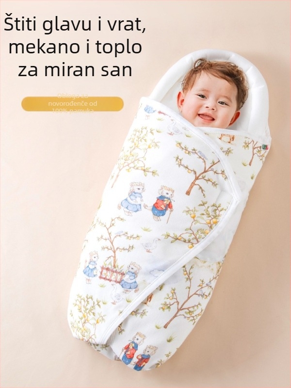 Beba navlaka za uvijanje od 100% pamuka sa životinjskim motivom, za novorođenčad 0–12 mj, sve sezone