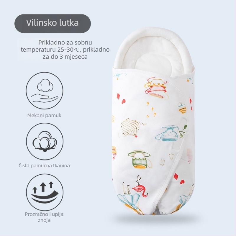 Beba navlaka za uvijanje od 100% pamuka sa životinjskim motivom, za novorođenčad 0–12 mj, sve sezone