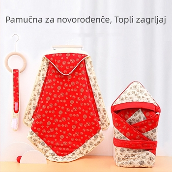 Zagrljajna deka za novorođenče – deka od čistog pamuka s punilom poliester-pamuk, jednobojni uzorak, pogodna za proljeće, jesen i zimu, za bebe od rođenja do 12 mjeseci
