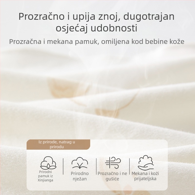 Zavijajuća deka za bebe – 100% pamuk, uzorak životinja, proljeće–jesen, sigurnosna razina A, za dojenčad i malu djecu