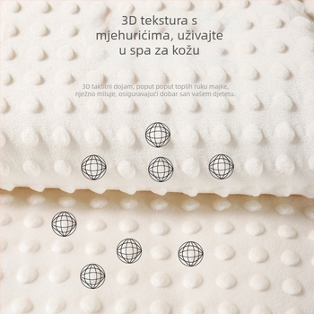 Dječja deka za novorođenčad | 500–800 g 100% pamuk | sve sezone | moderan minimalistički stil | 3D pliš velur umirujuća deka