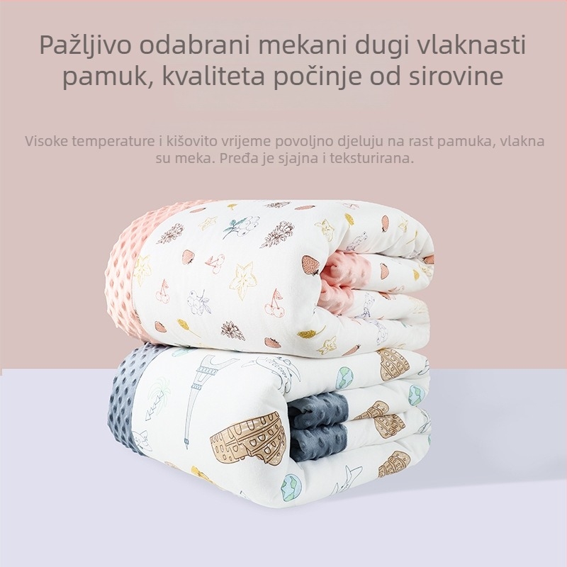 Dječja deka za novorođenčad | 500–800 g 100% pamuk | sve sezone | moderan minimalistički stil | 3D pliš velur umirujuća deka
