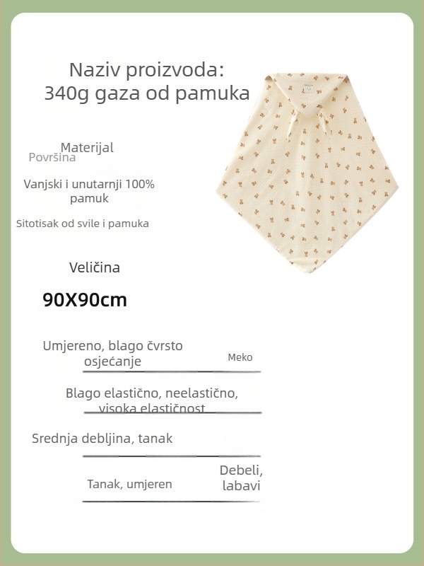 Deka za uvijanje novorođenčeta, materijal: pređa, punilo: svilen pamuk, uzorak: crtani motiv, pogodno za novorođenčad