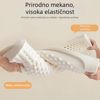 Pravokutna jastučnica od prirodnog lateksa za vratni dio, lateks 90%+ sadržaj, pleteni materijal, težina 0.5–1.0 kg