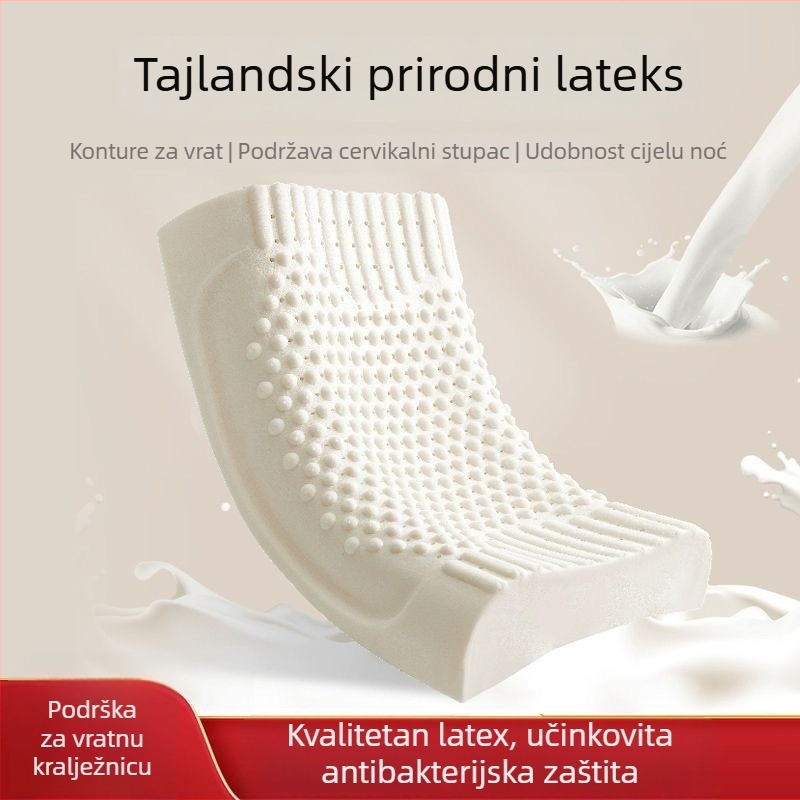 Pravokutna jastučnica od prirodnog lateksa za vratni dio, lateks 90%+ sadržaj, pleteni materijal, težina 0.5–1.0 kg