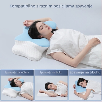 Jastuk za vrat od memorijske pjene, oblik leptira, ice silk tkanina, težina 0.5–1.0 kg