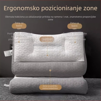 Jastuk za cervikalnu potporu vrata, punjenje od perja svile i navlaka od vlakana – pravokutnog oblika, za odrasle