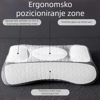 Jastuk za cervikalnu potporu vrata, punjenje od perja svile i navlaka od vlakana – pravokutnog oblika, za odrasle