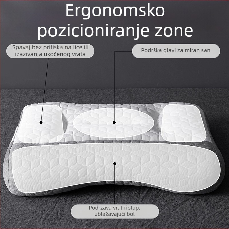 Jastuk za cervikalnu potporu vrata, punjenje od perja svile i navlaka od vlakana – pravokutnog oblika, za odrasle