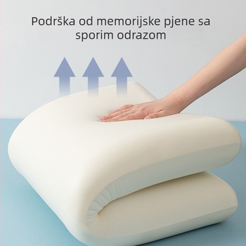 Jastuk od memorijske pjene - pravokutnog oblika, jezgra memorijske pjene, punilo poliuretanska pjena, navlaka od poliesterskog vlakna, 3D rezanje, jednostruka konstrukcija